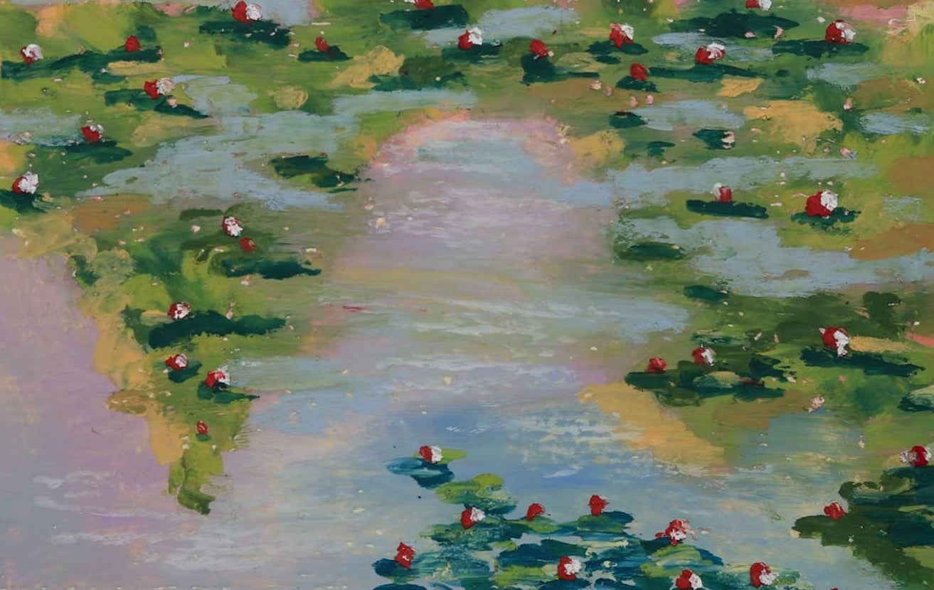 Lily pond painting by Lucy Parker